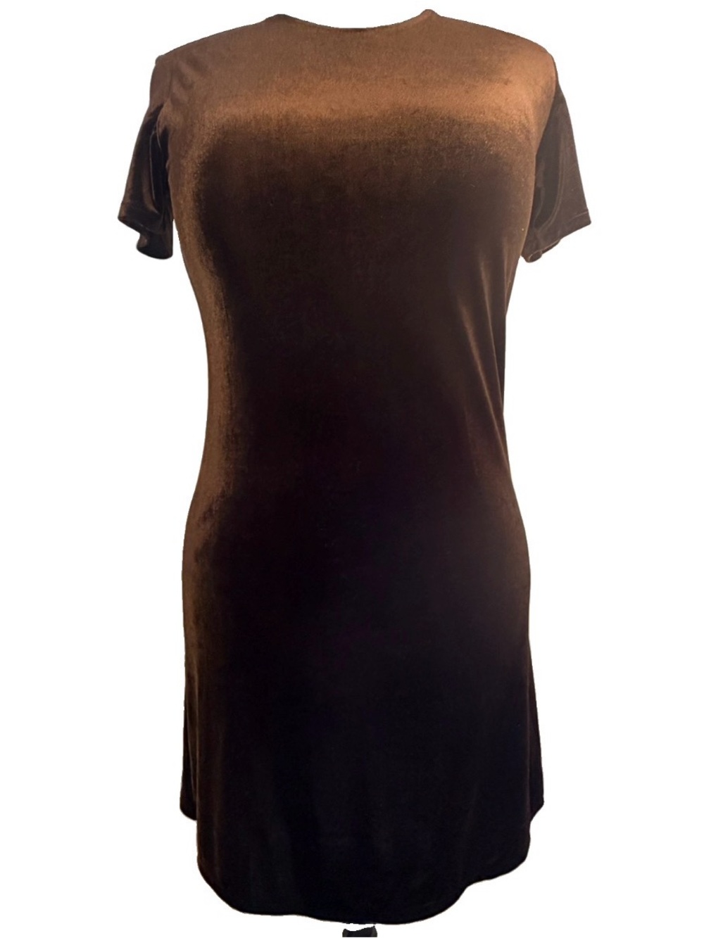 90s JCrew Brown Velour tshirt dress